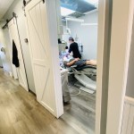 a dental assistant working on a patient.